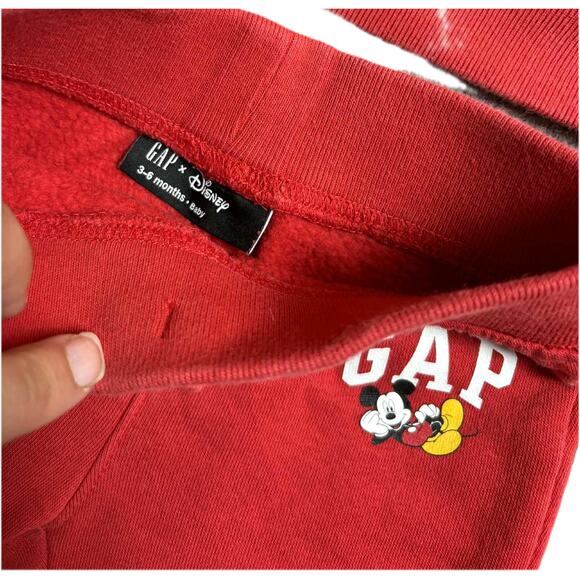 GAP Disney Mickey baby sweatshirt and pants 3-6 months set outfit red - Picture 4 of 6